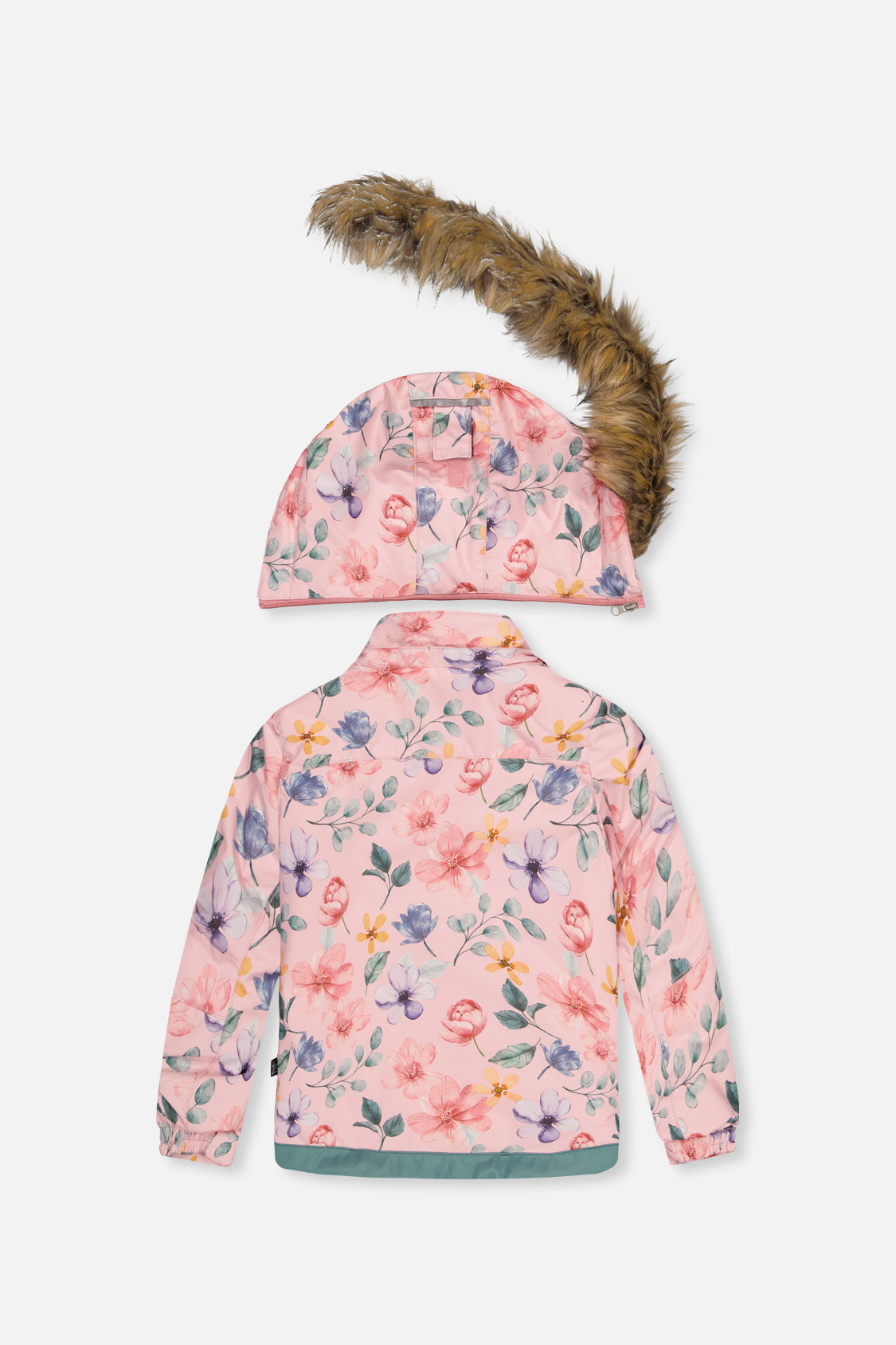 Deux par Deux Two Piece Play Snowsuit Pink Vintage Floral Print