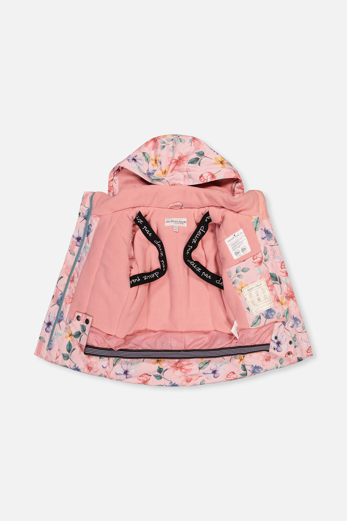 Deux par Deux Two Piece Play Snowsuit Pink Vintage Floral Print