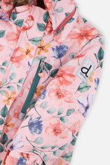 Deux par Deux Two Piece Play Snowsuit Pink Vintage Floral Print