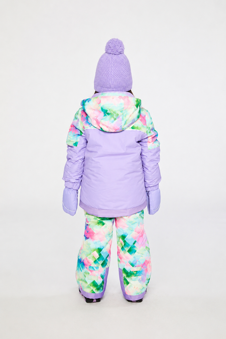 Two Piece Play Snowsuit Multicolored With A Diamond Pattern-4