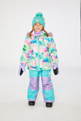 Two Piece Play Snowsuit Multicolored With A Diamond Pattern With Turquoise And Purple Pants-1