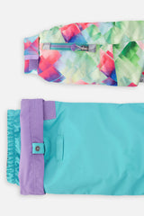 Deux par Deux Two Piece Play Snowsuit Multicolored With A Diamond Pattern With Turquoise And Purple Pants