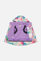 Deux par Deux Two Piece Play Snowsuit Multicolored With A Diamond Pattern With Turquoise And Purple Pants