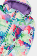 Deux par Deux Two Piece Play Snowsuit Multicolored With A Diamond Pattern With Turquoise And Purple Pants
