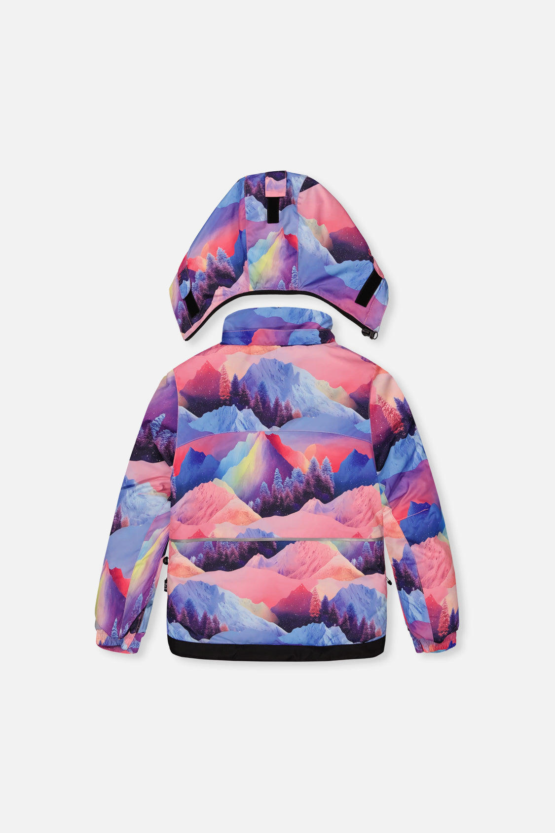 Deux par Deux Two Piece Play Snowsuit Pink Mountain Print With Black Pants