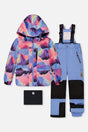 Two Piece Play Snowsuit Pink Mountain Print With Blue Pants-0