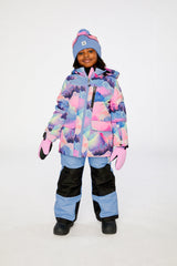 Two Piece Play Snowsuit Pink Mountain Print With Blue Pants-3