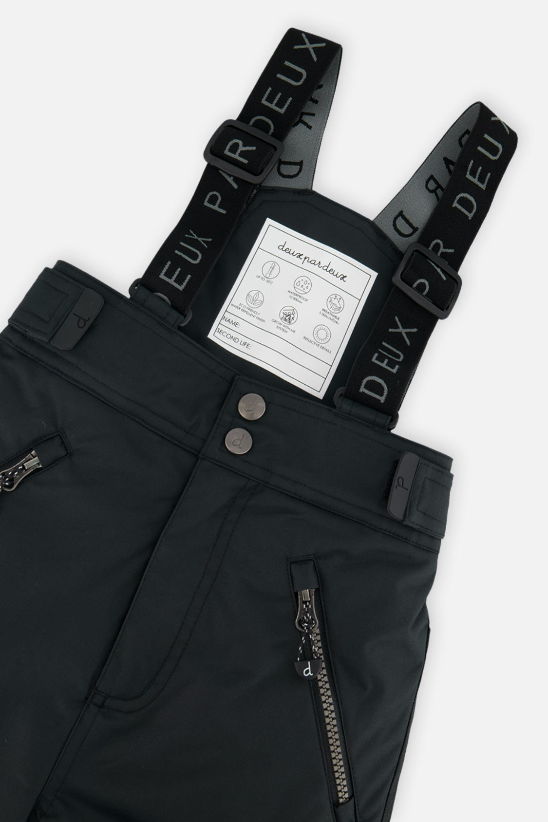 Deux par Deux black PLAY snow pants, alternate view