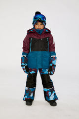 Two Piece Teknik Snowsuit Blue And Red Camouflage-1