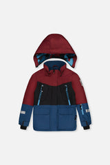 Two Piece Teknik Snowsuit Blue And Red Camouflage-2
