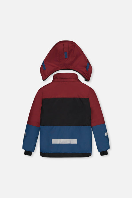 Deux par Deux boys' TEKNIK two-piece snowsuit in blue and red camouflage – alternate view