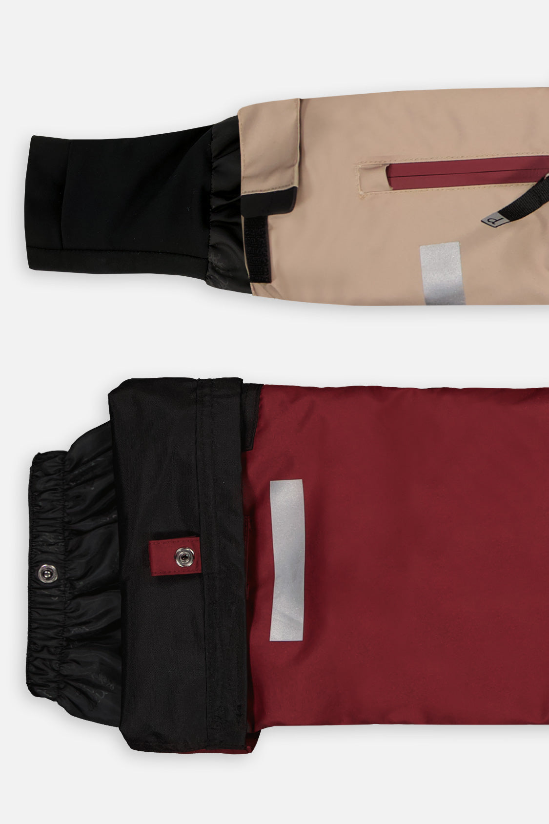 Deux par Deux Two Piece Teknik Snowsuit Black Beige And Burgundy