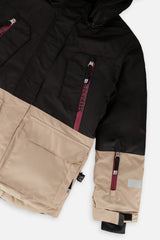 Deux par Deux Two Piece Teknik Snowsuit Black Beige And Burgundy