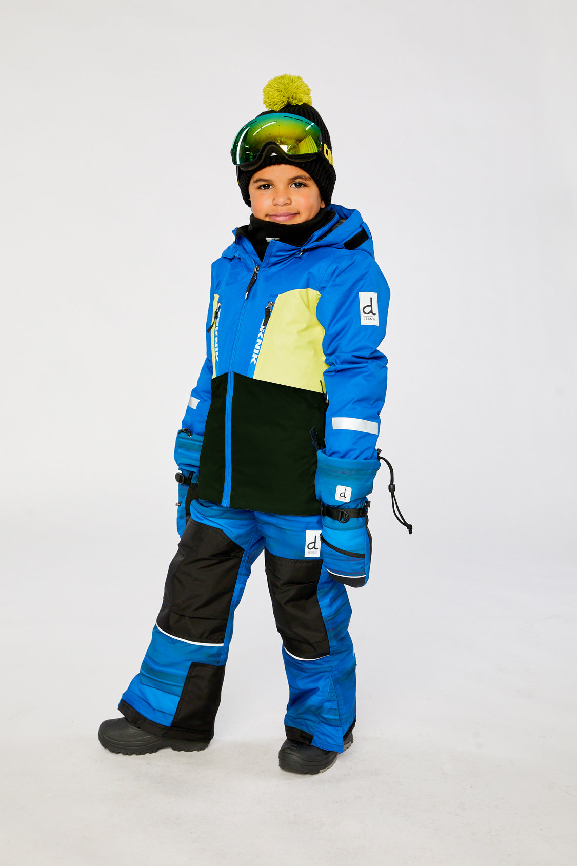Two Piece Teknik Snowsuit Royal Blue And Yellow-2