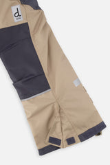 Deux par Deux boys' TEKNIK two-piece snowsuit in bright orange, grey and taupe, extra product view