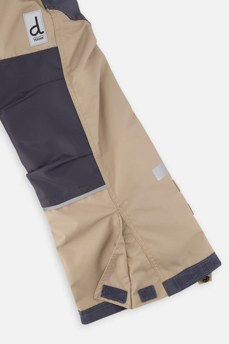 Deux par Deux boys' TEKNIK two-piece snowsuit in bright orange, grey and taupe, extra product view