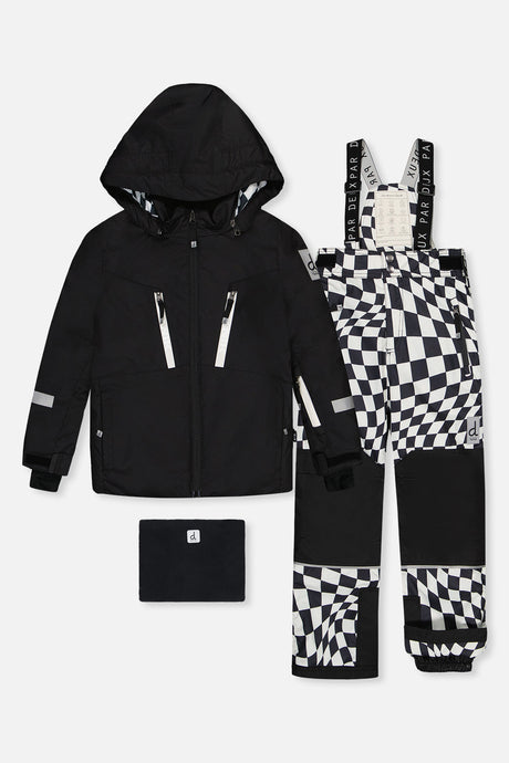 Two Piece Teknik Snowsuit Black And White-0