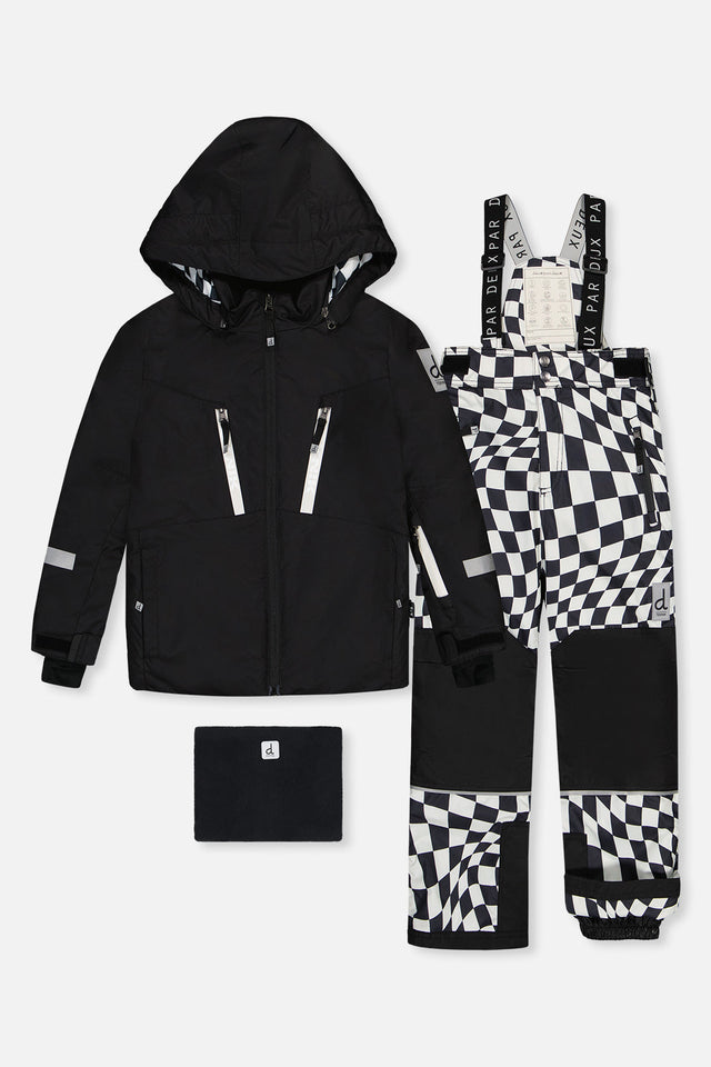 Two Piece Teknik Snowsuit Black And White-0