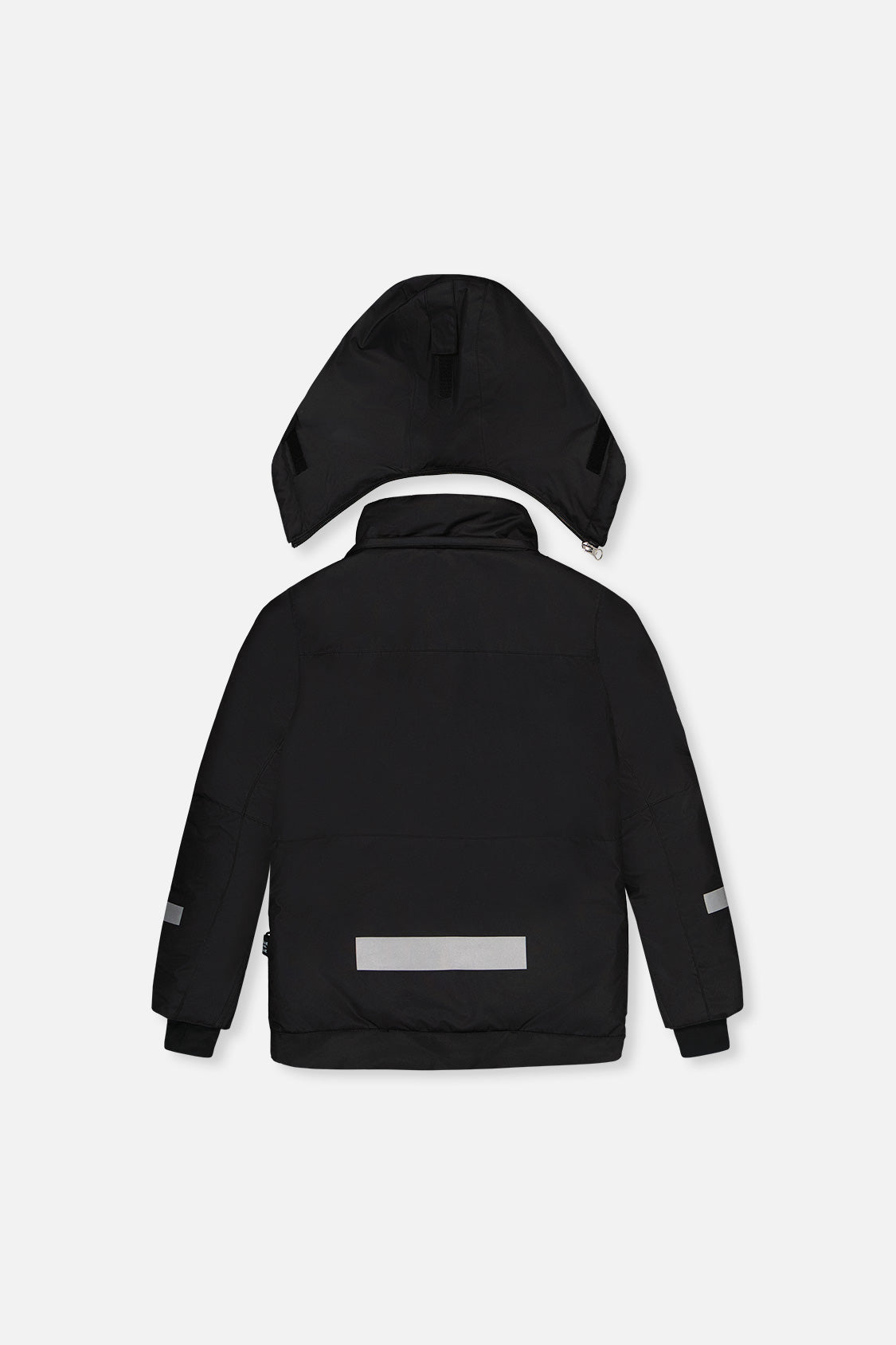 Deux par Deux boys' TEKNIK snowsuit with black jacket and white checkered snow pants, alternate view