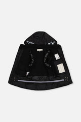 Deux par Deux boys' TEKNIK snowsuit with black jacket and white checkered snow pants, additional angle