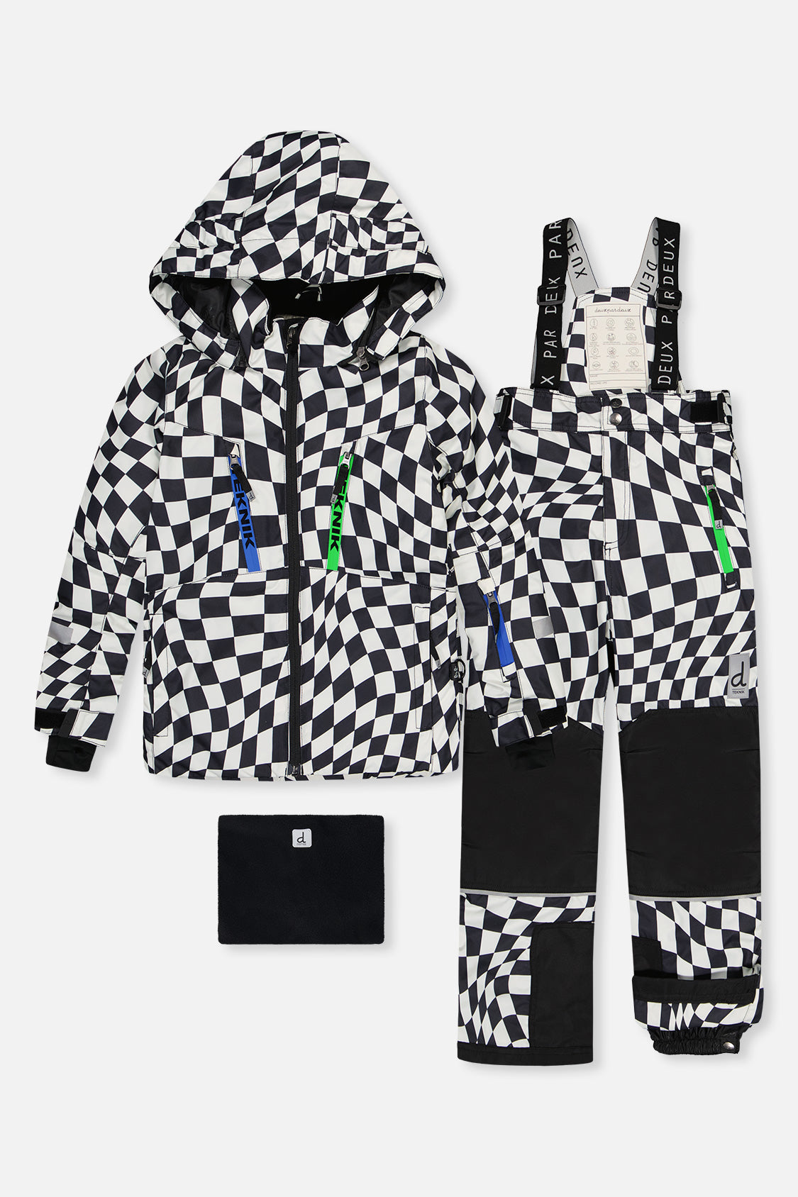 Two Piece Teknik Snowsuit White Checkered Print-0