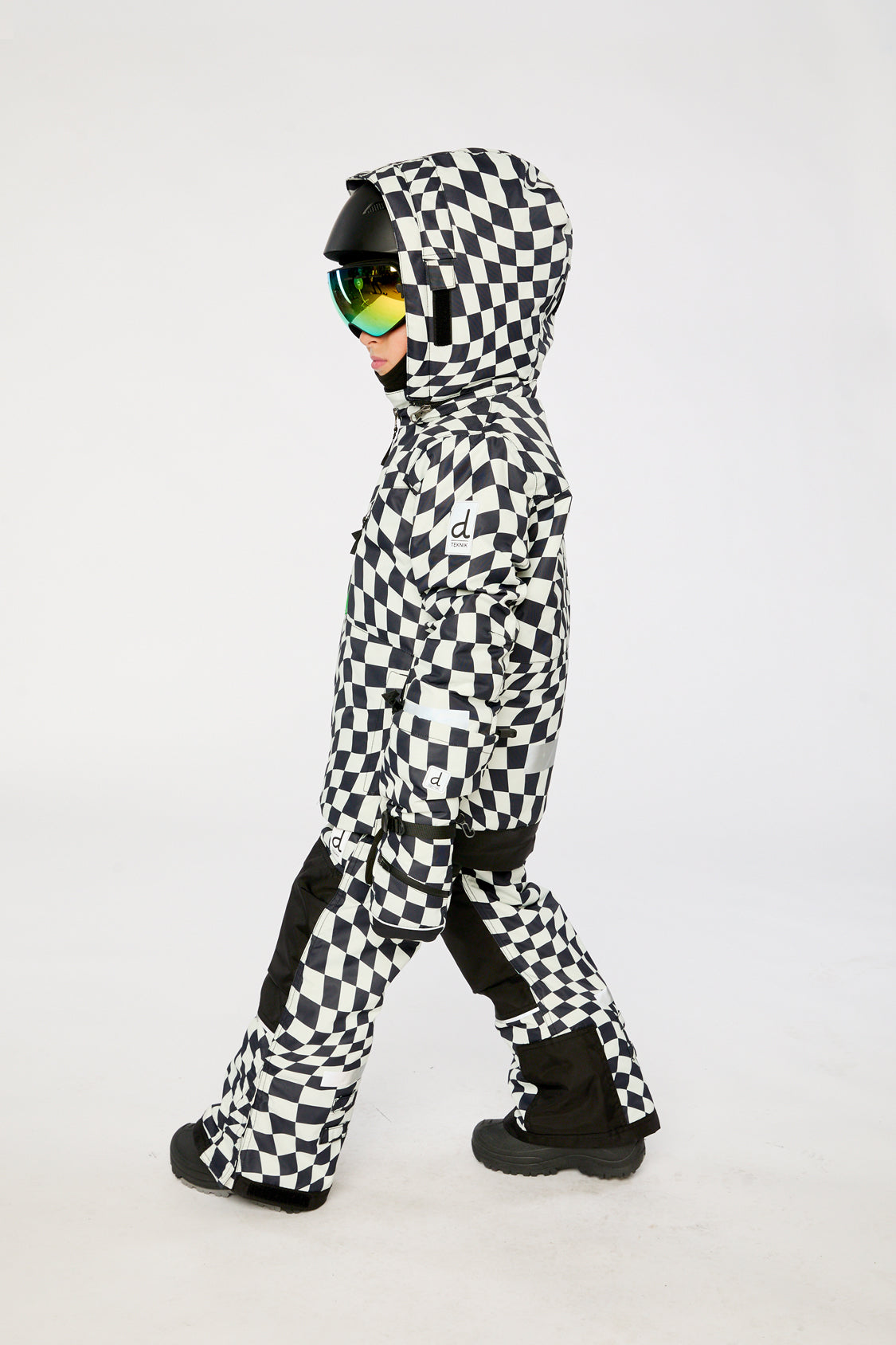 Two Piece Teknik Snowsuit White Checkered Print-2