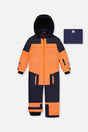 Kids One Piece Teknik Snowsuit Bright Orange And Blue-0