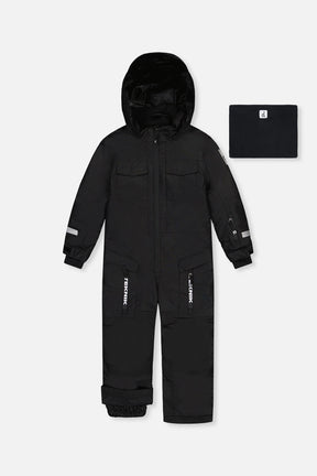 Kids One Piece Teknik Snowsuit Black-0