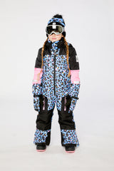 Kids One Piece Teknik Blue Leopard Print-2