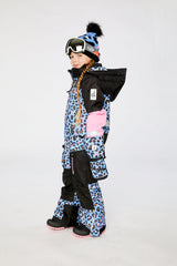 Kids One Piece Teknik Blue Leopard Print-3