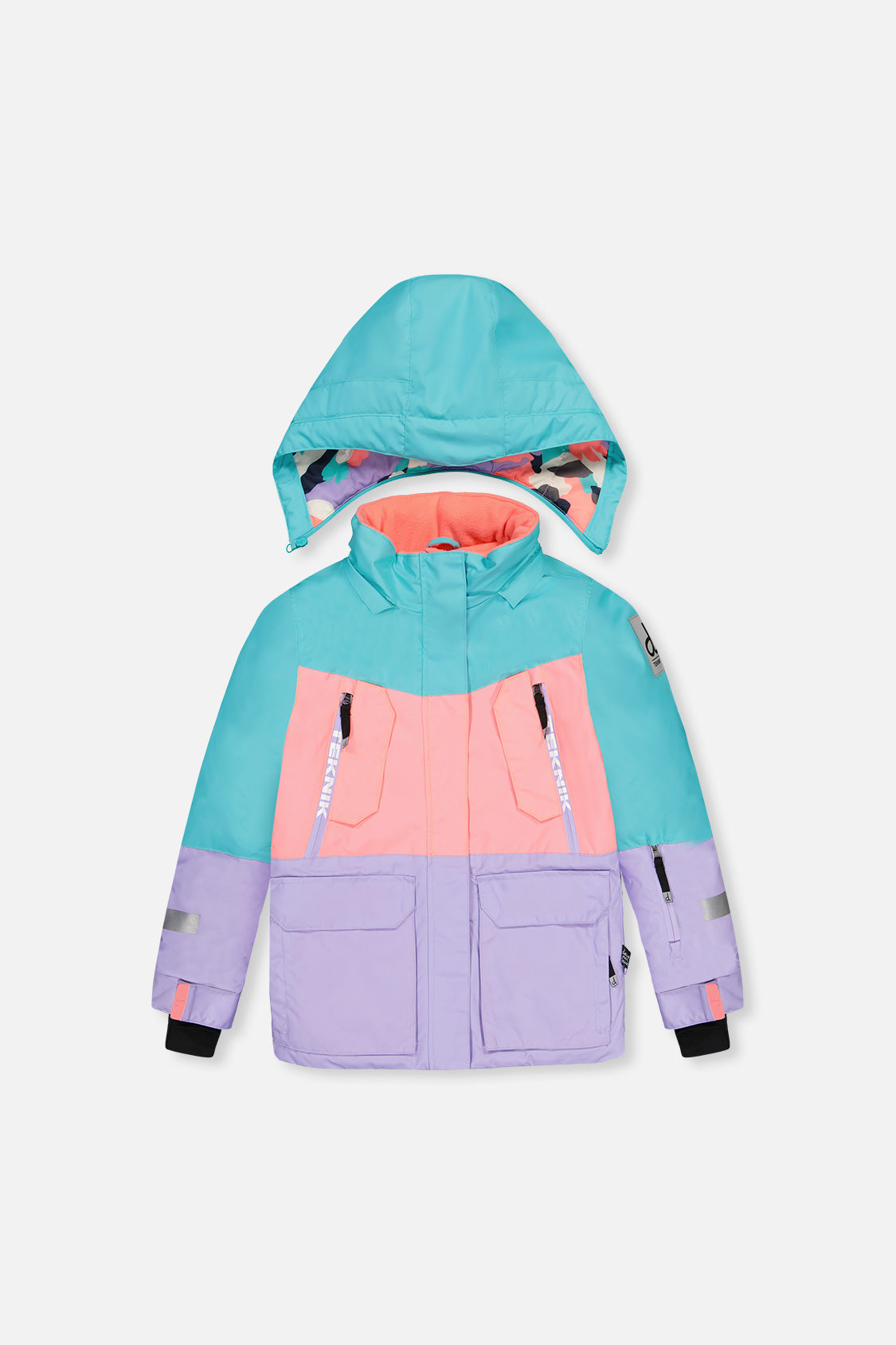 Two Piece Teknik Snowsuit Turquoise Orange And Mauve-4