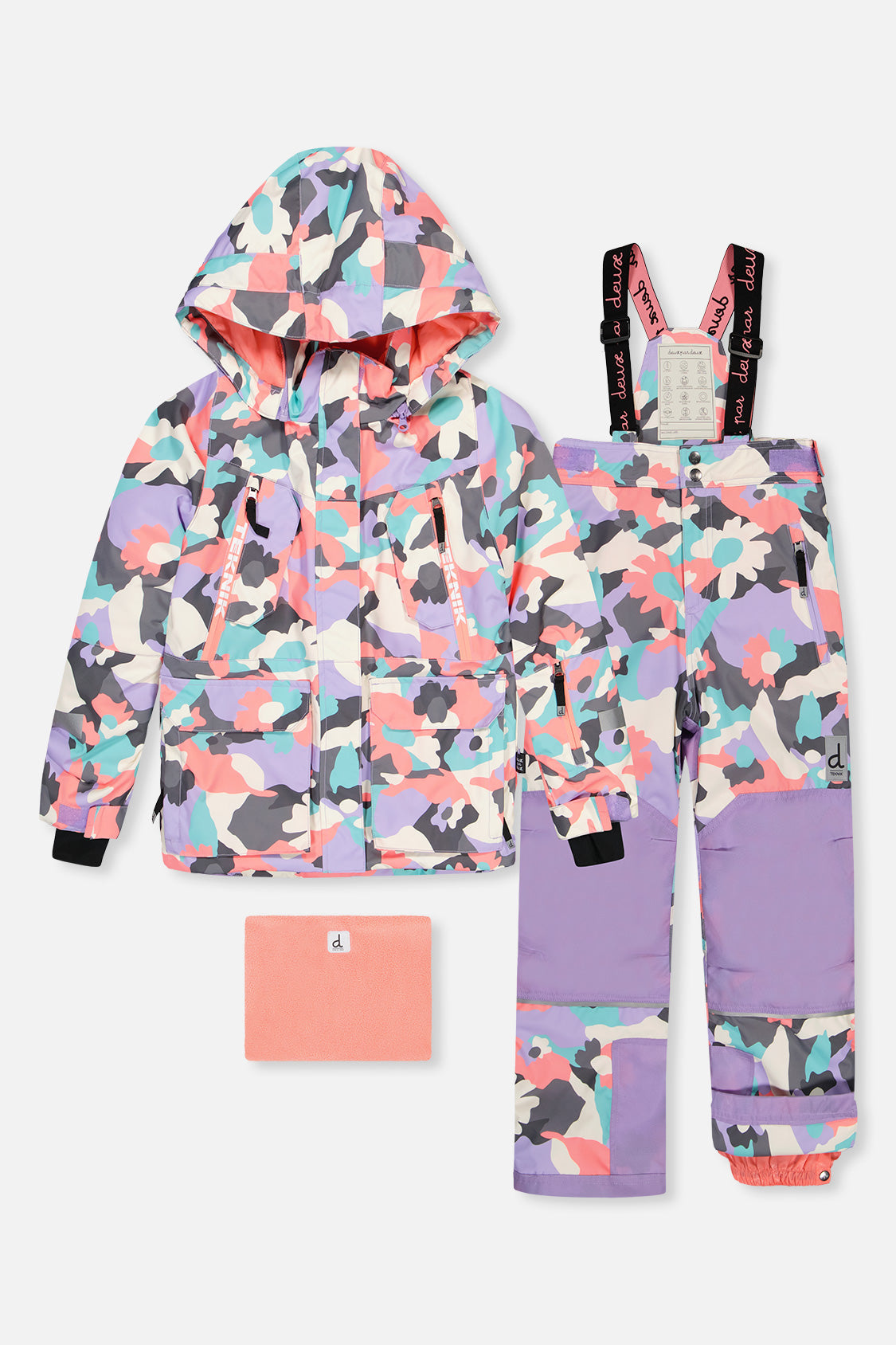 Two Piece Teknik Snowsuit Coral Camouflage-0