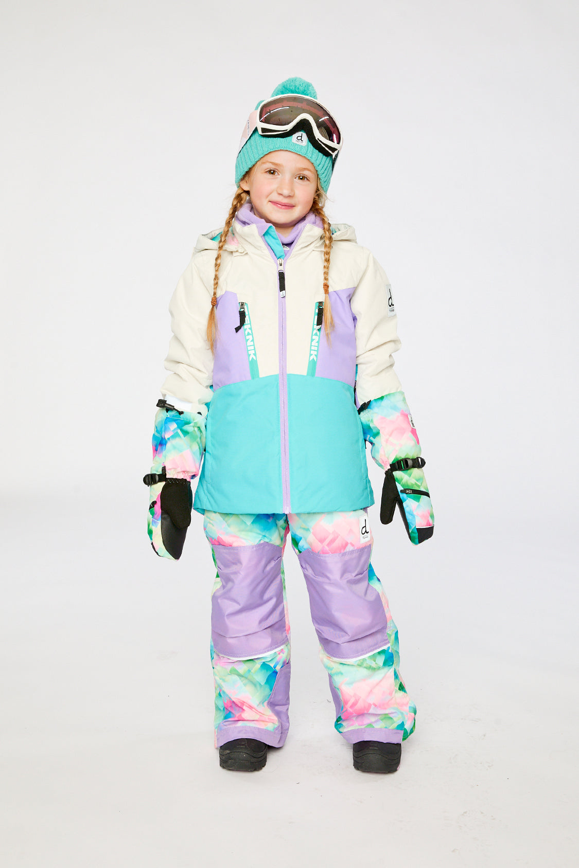 Two Piece Teknik Snowsuit Multicolored With A Diamond Pattern-1