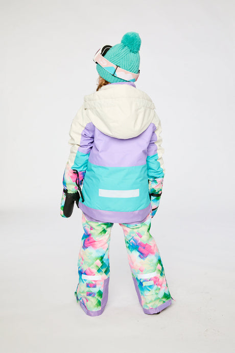 Two Piece Teknik Snowsuit Multicolored With A Diamond Pattern-3
