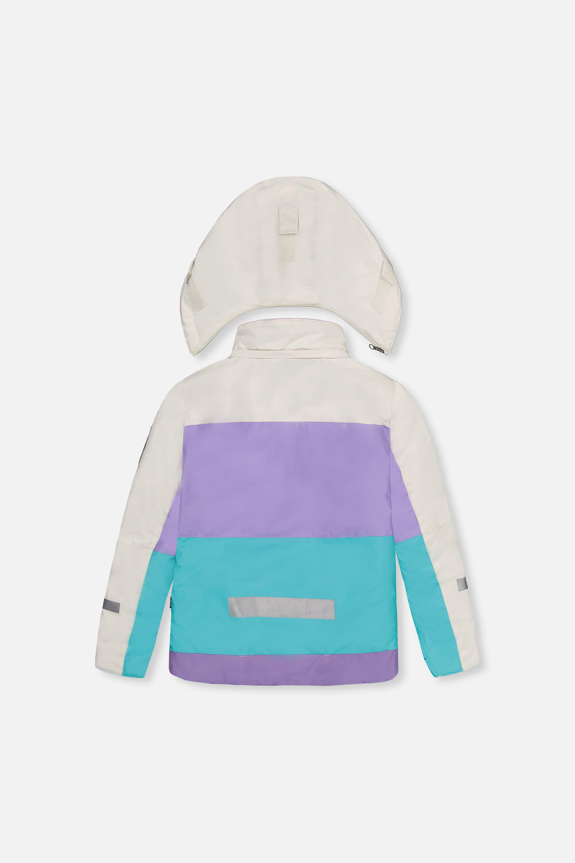 Deux par Deux girls' TEKNIK two-piece snowsuit in a multicolored diamond pattern, alternate view