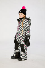 Two Piece Teknik Snowsuit White And Bright Pink Checkered Print-2