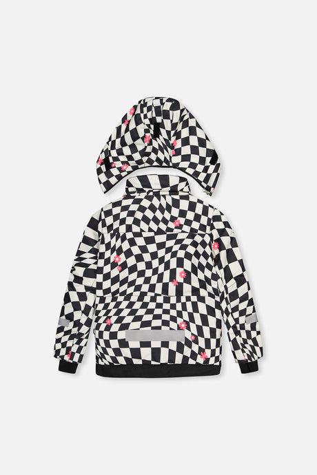 Back of the checkered TEKNIK jacket and hood