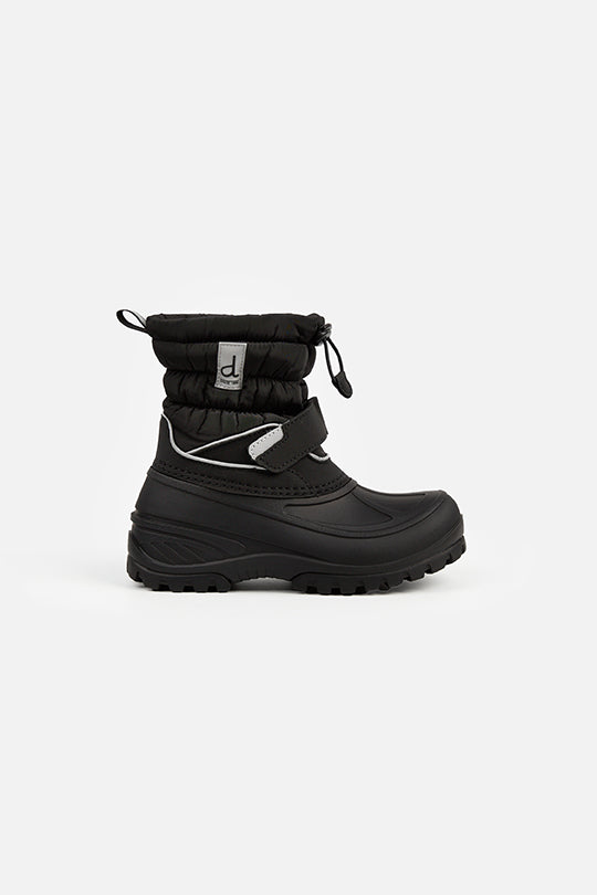 Rubberized Puffer Winter Boots Black-1