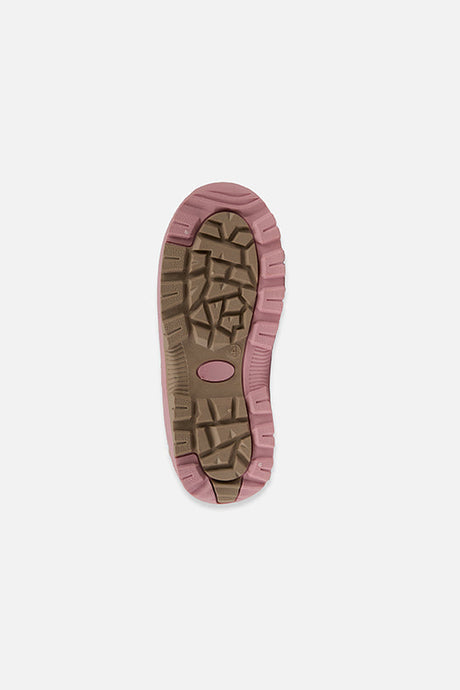 Deux par Deux girls' winter boots with removable liner, beige with pale dusty pink – treaded outsole