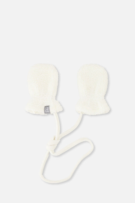 Infant Sherpa Mittens With String Off-White-0