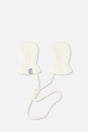 Infant Sherpa Mittens With String Off-White-0