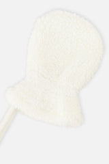 Infant Sherpa Mittens With String Off-White-2