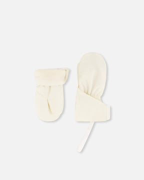 Lined Baby Mittens Off-White-0