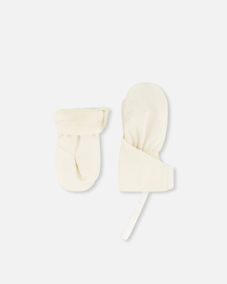 Lined Baby Mittens Off-White-0