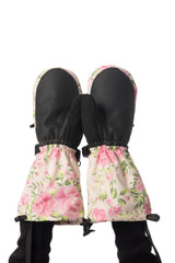 Winter Mittens Teknik Beige Vintage Rose Print-2