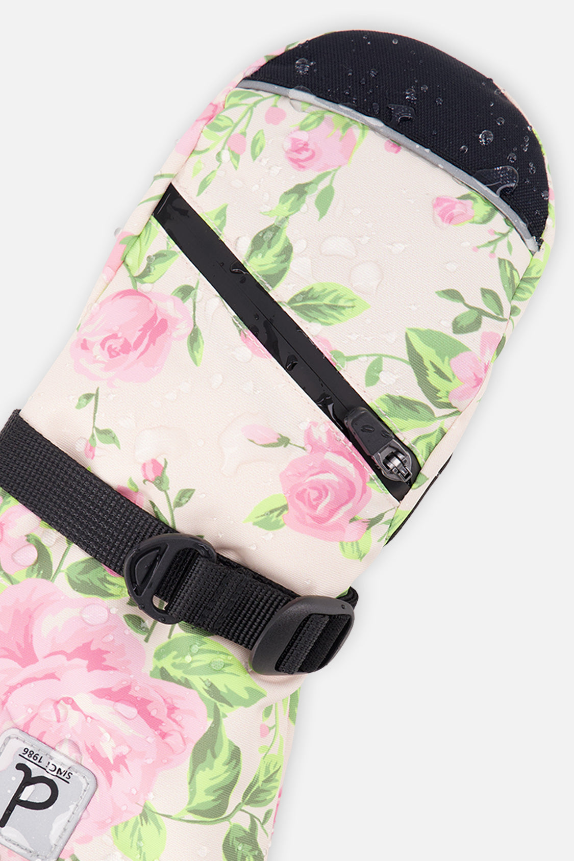 Winter Mittens Teknik Beige Vintage Rose Print-3
