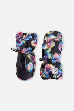 Play Baby Winter Mittens Black Heart Print-0