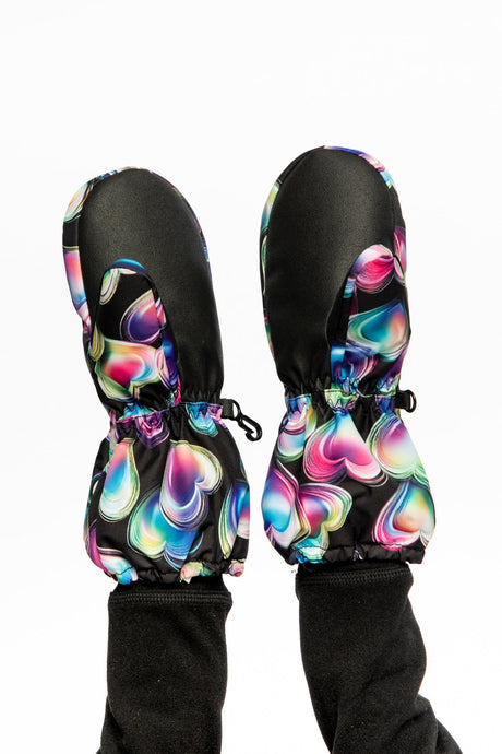 Play Baby Winter Mittens Black Heart Print-3
