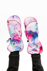 Play Winter Mittens Mauve Flower Print-1