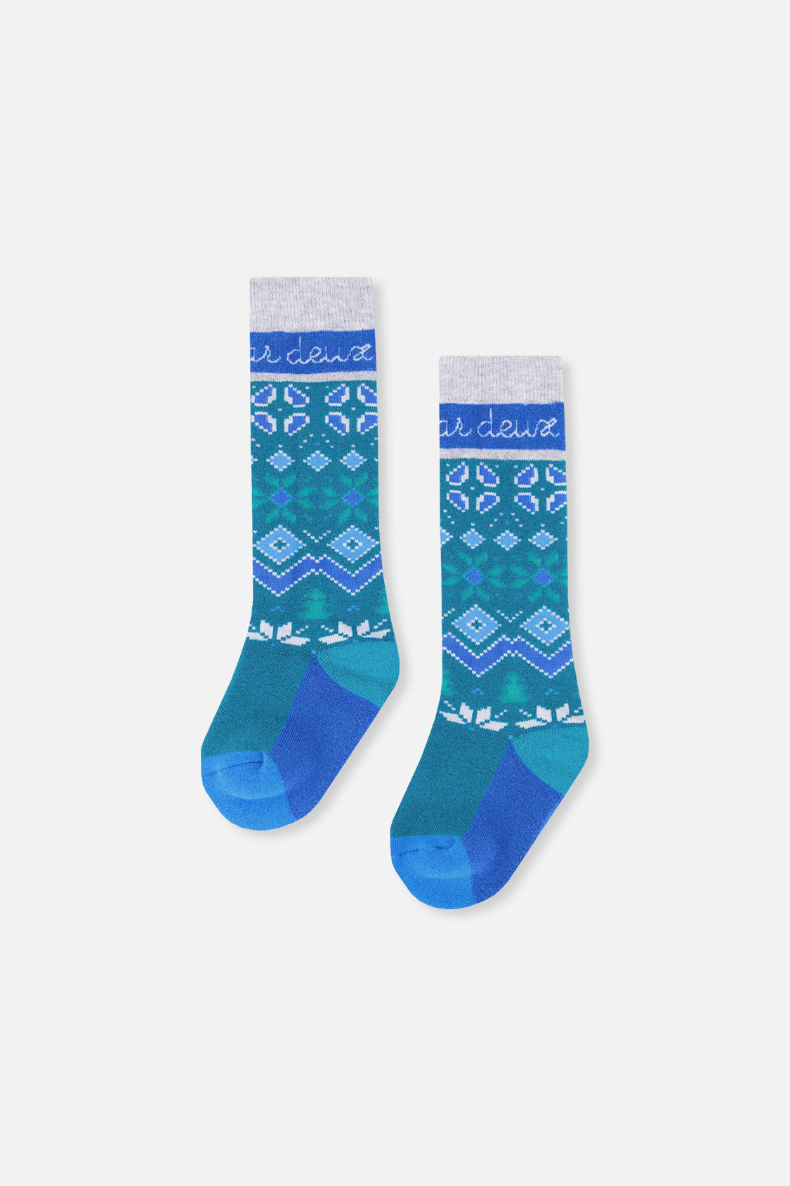 Baby Ski Socks Dark Turquoise-0